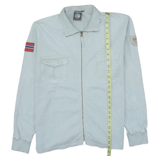 Napapijri Men’s Grey Full Zip Collared Sweatshirt Size L