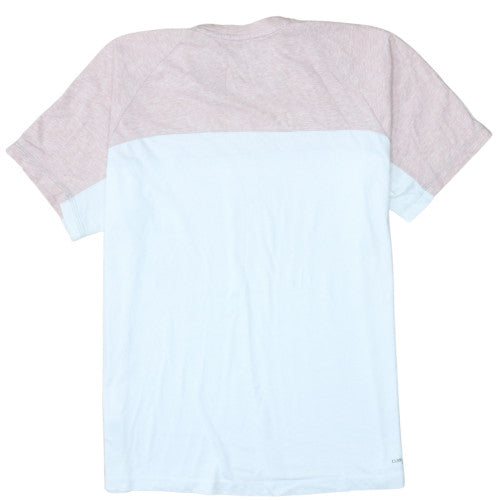 Adidas Men’s White & Pink Colourblock Crew Neck T-Shirt Size M