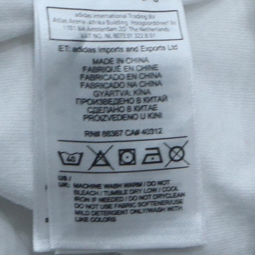 Adidas Men’s White & Pink Colourblock Crew Neck T-Shirt Size M