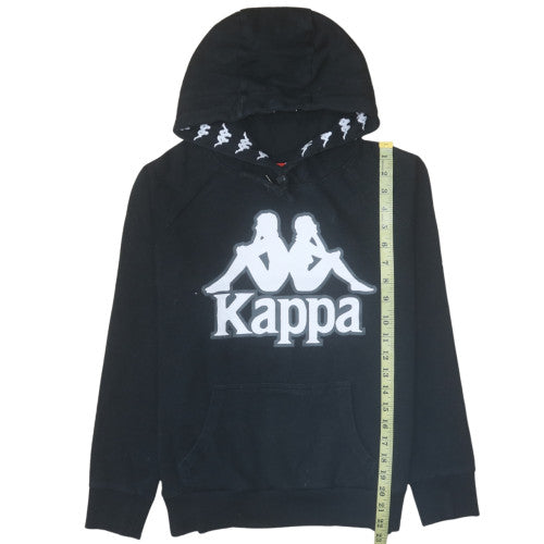 Kappa Women's Black Pullover Hoodie Medium Logo Sportswear