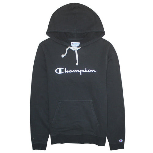 Champion Men's Black Pullover Hoodie L Hooded Sports Sweatshirt