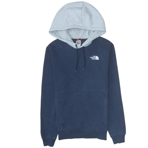 The North Face Mens Navy & Grey Pullover Hoodie Size S Cotton Blend