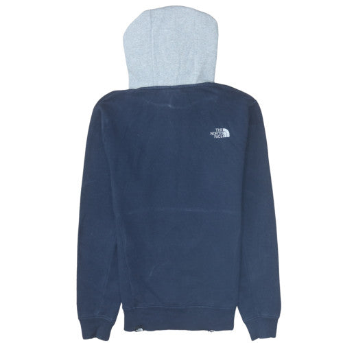 The North Face Mens Navy & Grey Pullover Hoodie Size S Cotton Blend