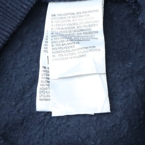 The North Face Mens Navy & Grey Pullover Hoodie Size S Cotton Blend