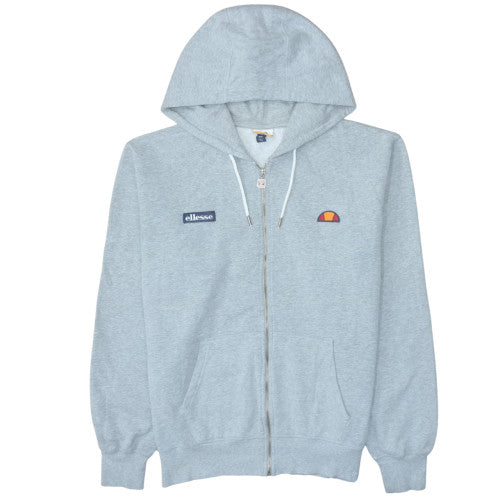 Ellesse Mens Grey 2XL Full Zip Hoodie with Logo and Pockets