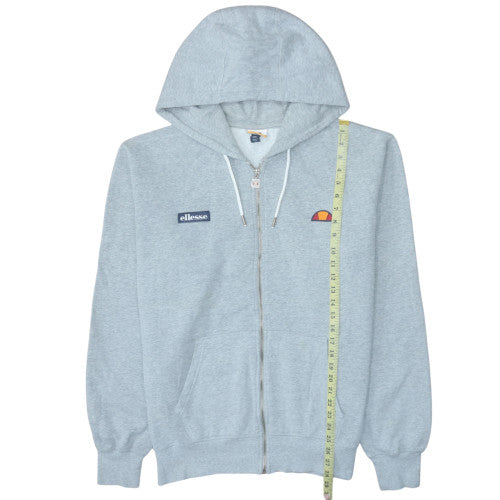 Ellesse Mens Grey 2XL Full Zip Hoodie with Logo and Pockets