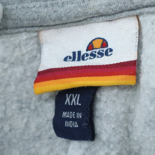 Ellesse Mens Grey 2XL Full Zip Hoodie with Logo and Pockets