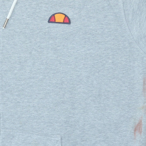 Ellesse Mens Grey 2XL Full Zip Hoodie with Logo and Pockets