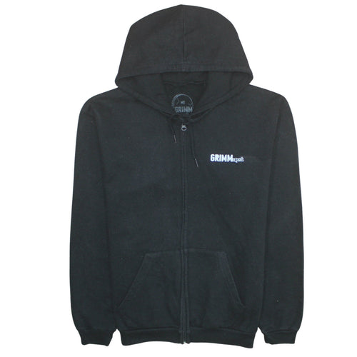 Grimm Designs Black Full Zip Hoodie Women Medium Skull Graphic