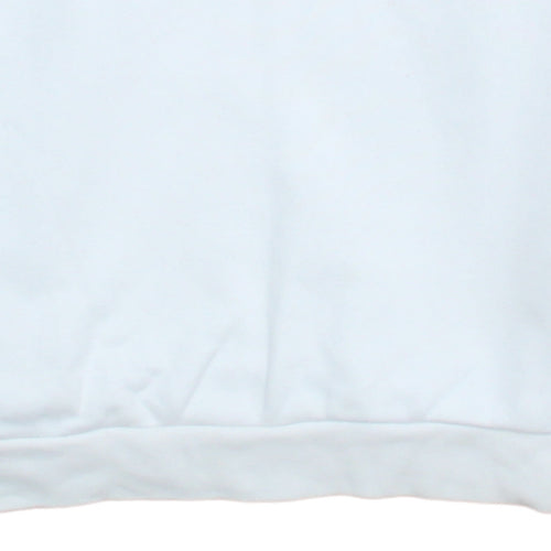 Adidas Women White Crew Neck Pullover Sweatshirt UK 4 Cotton Blend