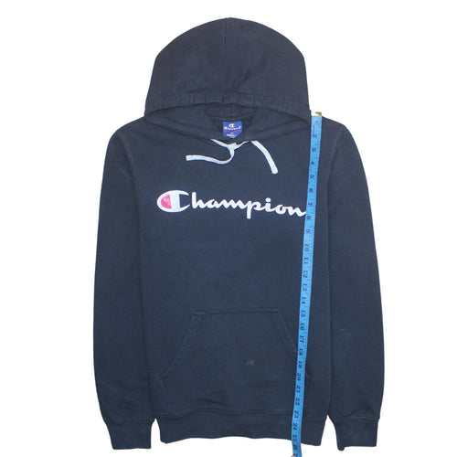 Champion Mens Blue Pullover Hoodie Small Logo Fleece Sweatshirt