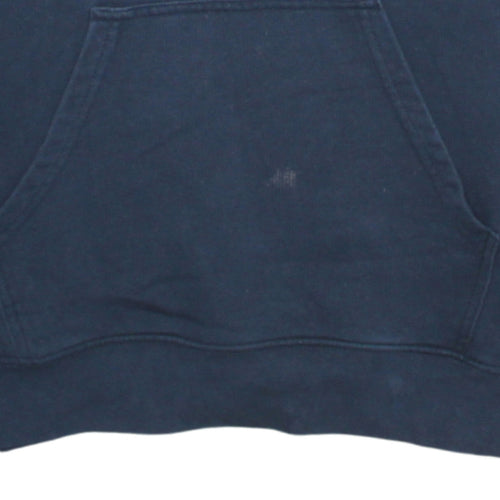Champion Mens Blue Pullover Hoodie Small Logo Fleece Sweatshirt