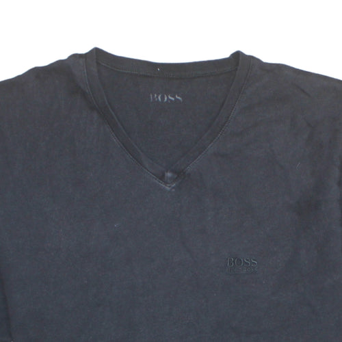 Hugo Boss Men's Black V-Neck Short Sleeve Cotton T-Shirt XL