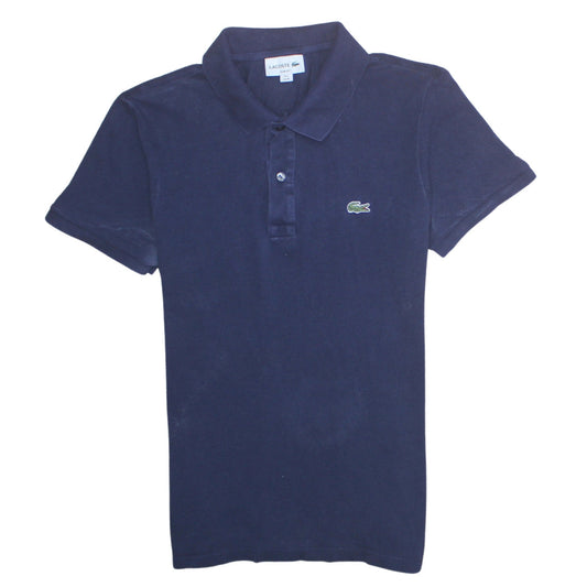 Lacoste Men's Blue Slim Fit Cotton Short Sleeve Polo Shirt M
