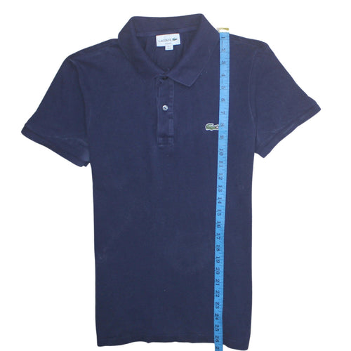 Lacoste Men's Blue Slim Fit Cotton Short Sleeve Polo Shirt M