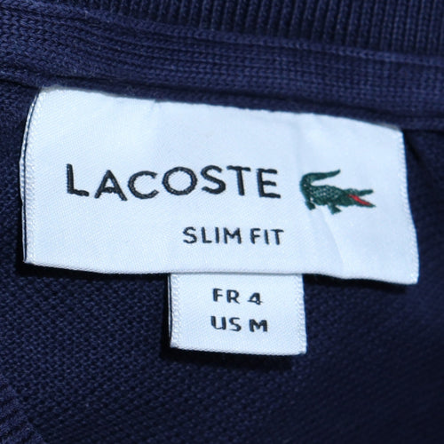 Lacoste Men's Blue Slim Fit Cotton Short Sleeve Polo Shirt M