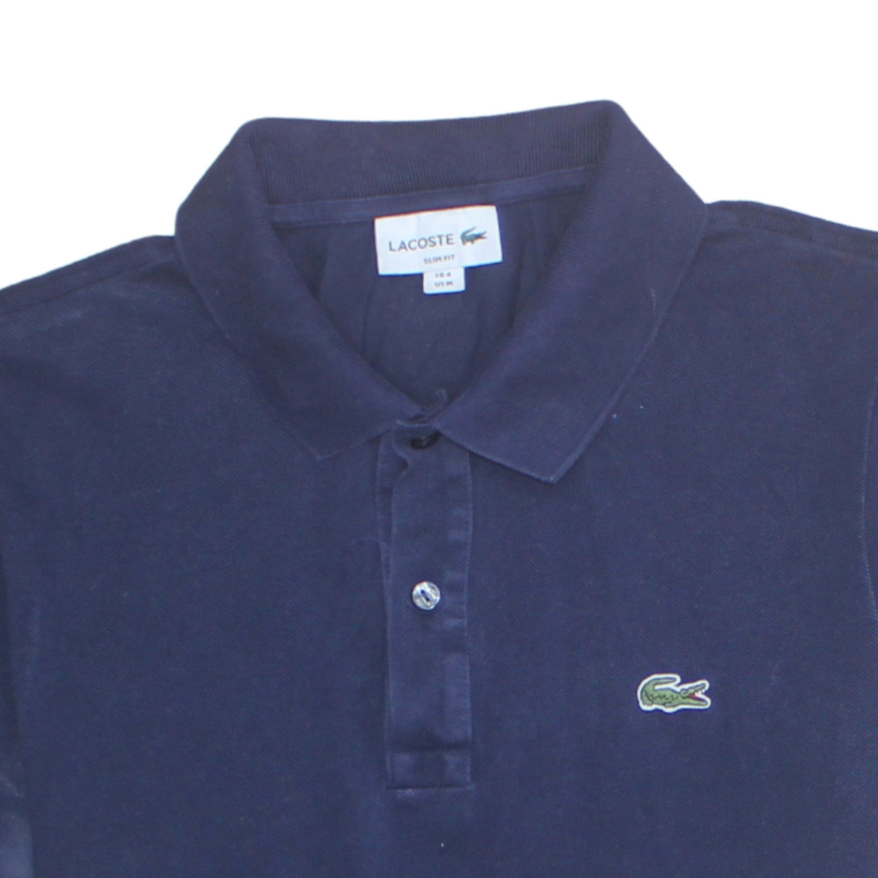 Lacoste Men's Blue Slim Fit Cotton Short Sleeve Polo Shirt M