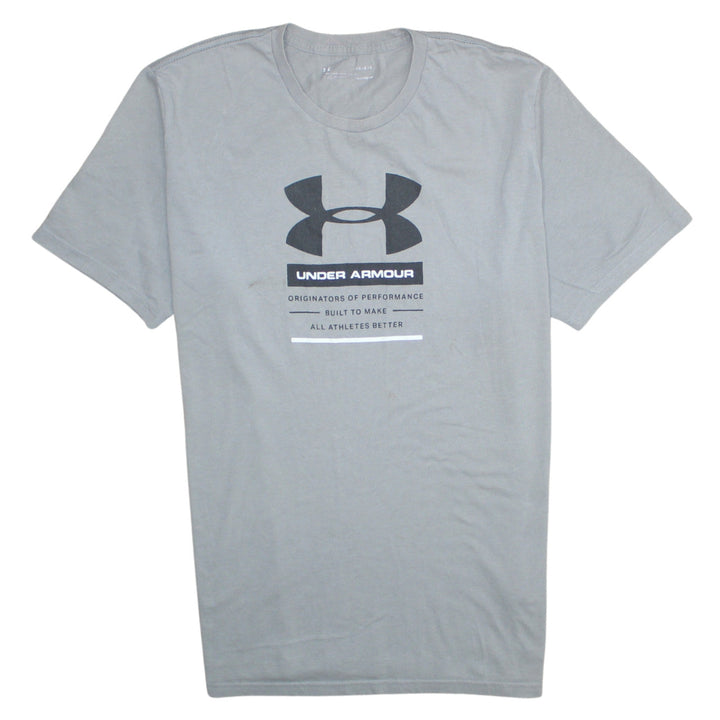 Under Armour Men's Grey HeatGear Loose Fit Graphic T-Shirt L