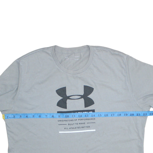 Under Armour Men's Grey HeatGear Loose Fit Graphic T-Shirt L