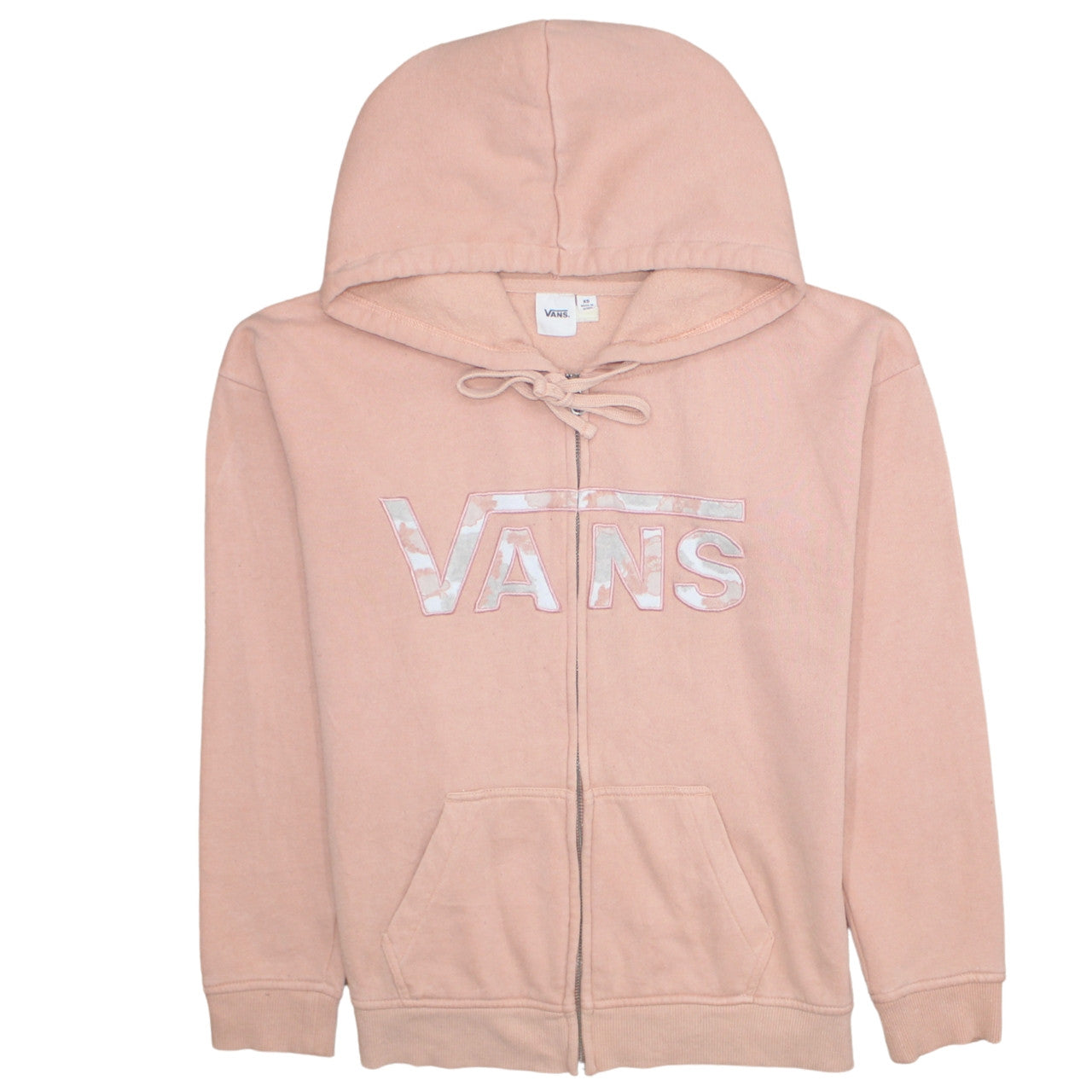 Vans Womens Pink Full Zip Hoodie XS Cotton Blend Casual Sweatshirt
