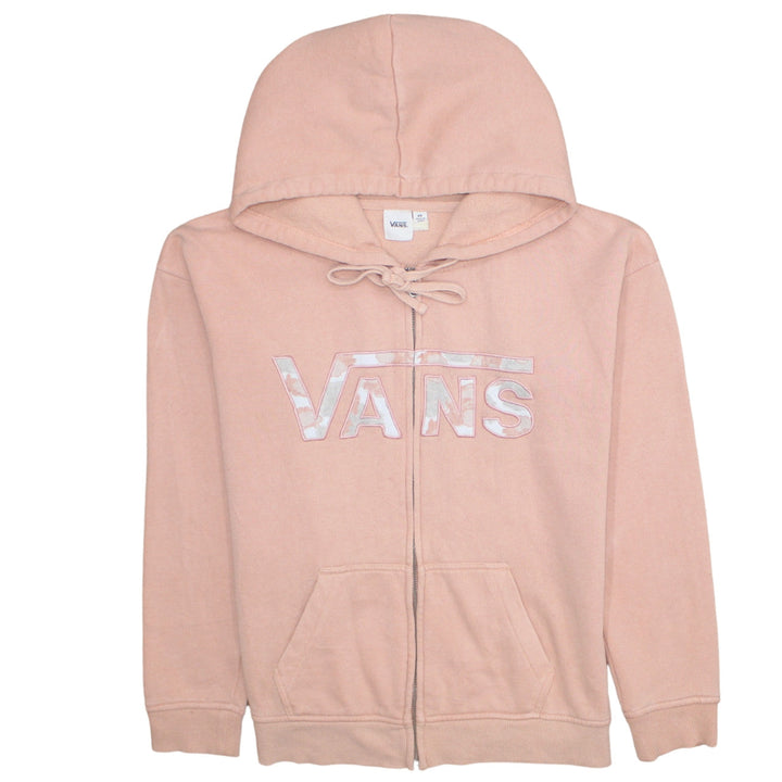 Vans Womens Pink Full Zip Hoodie XS Cotton Blend Casual Sweatshirt
