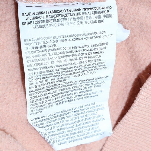 Vans Womens Pink Full Zip Hoodie XS Cotton Blend Casual Sweatshirt