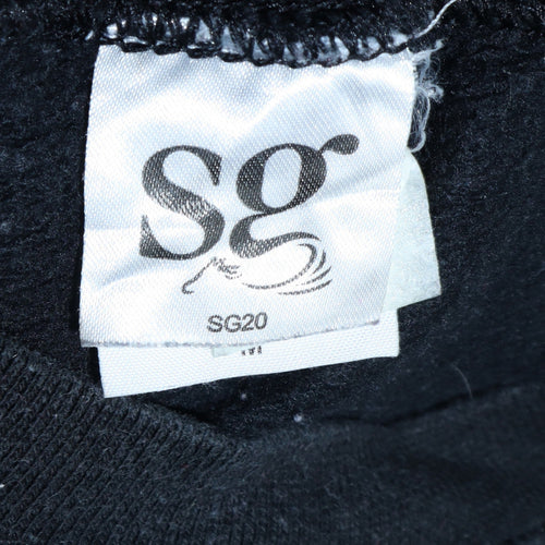 SG Unisex Black Graphic Print Pullover Sweatshirt Size L