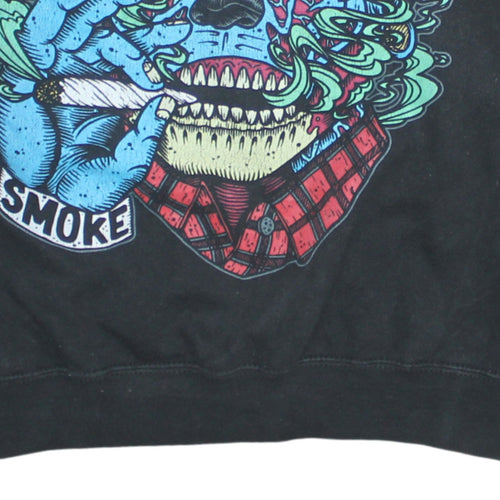 SG Unisex Black Graphic Print Pullover Sweatshirt Size L