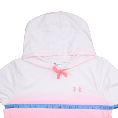 Under Armour Womens White Pink Ombre Pullover Hoodie Size Small Loose Fit
