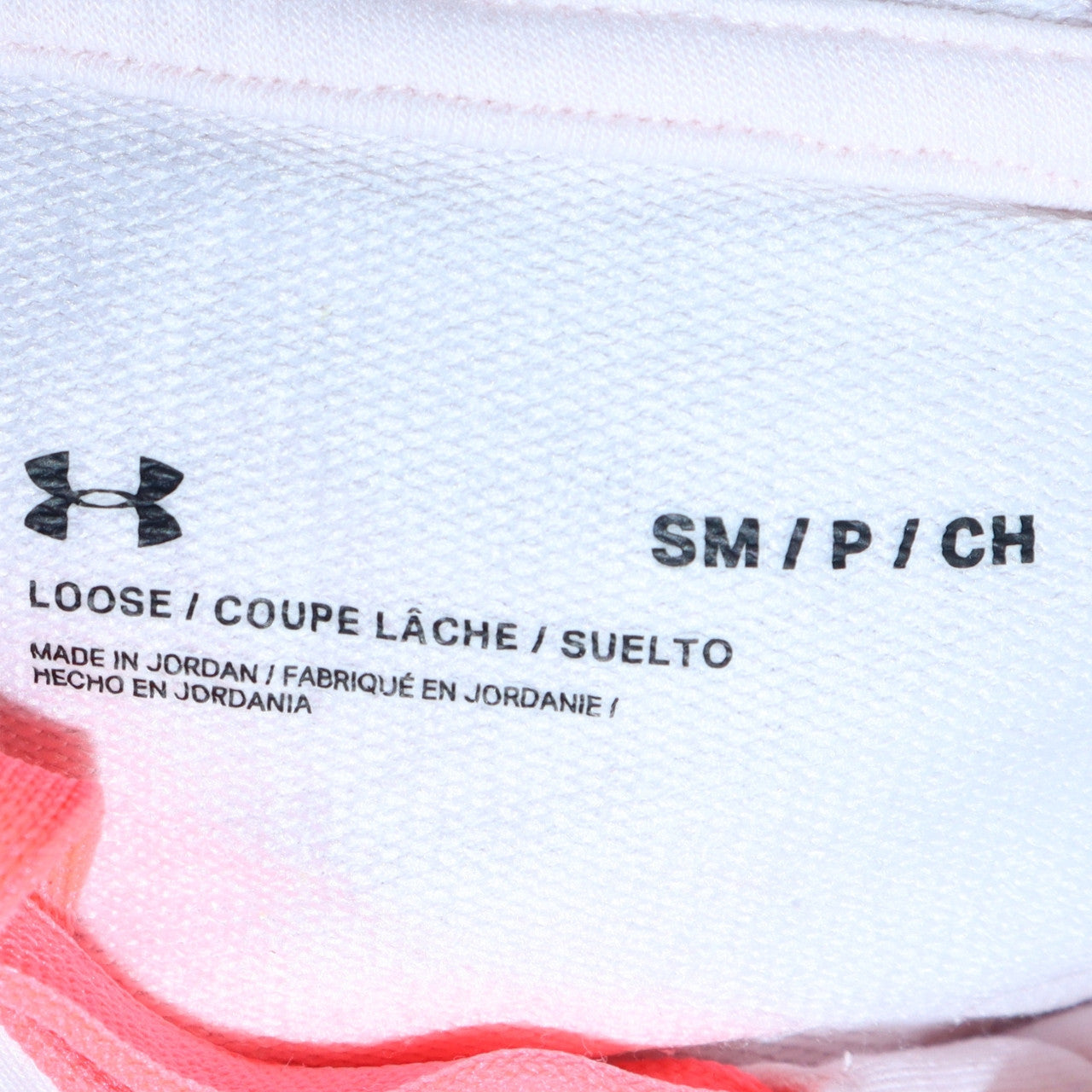 Under Armour Womens White Pink Ombre Pullover Hoodie Size Small Loose Fit