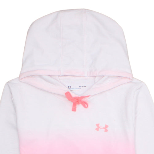 Under Armour Womens White Pink Ombre Pullover Hoodie Size Small Loose Fit