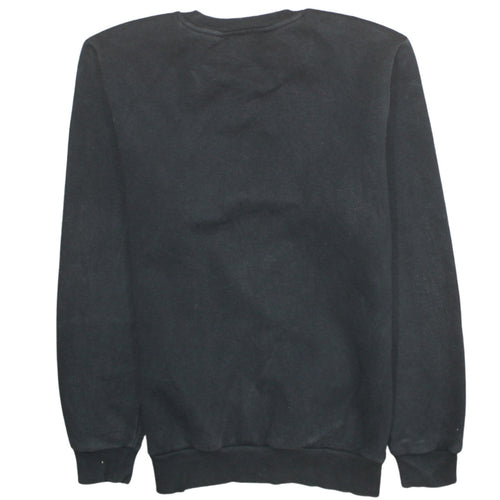 Adidas Boys Black 13-14 Years Pullover Fleece Sweatshirt Crew Neck Logo