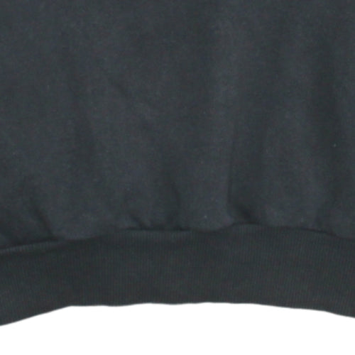 Adidas Boys Black 13-14 Years Pullover Fleece Sweatshirt Crew Neck Logo