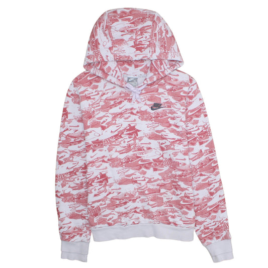 Nike Boys White Red Camouflage Pullover Hoodie XL Cotton Blend Sweatshirt