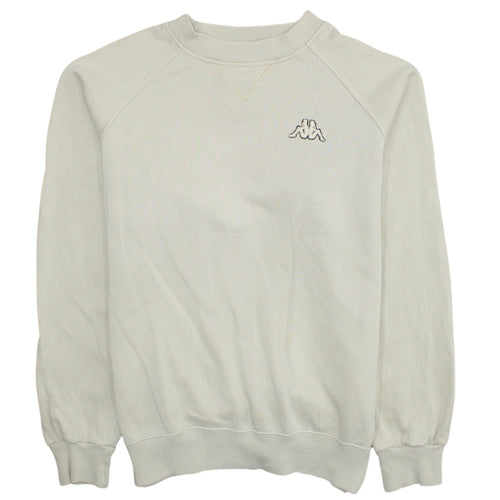 Kappa Women Beige Crew Neck Pullover Sweatshirt M Casual Cotton Blend