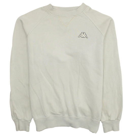Kappa Women Beige Crew Neck Pullover Sweatshirt M Casual Cotton Blend