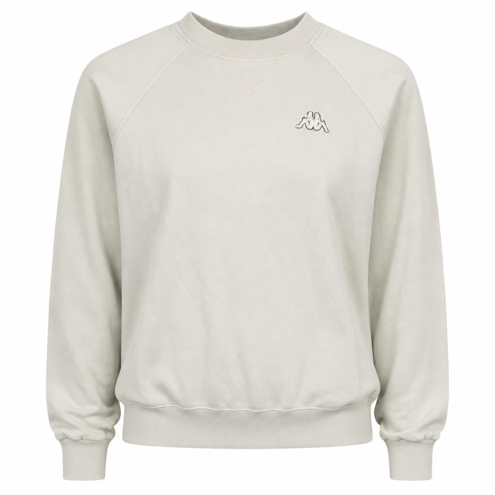 Front view of Kappa Women Beige Crew Neck Pullover Sweatshirt M Casual Cotton Blend