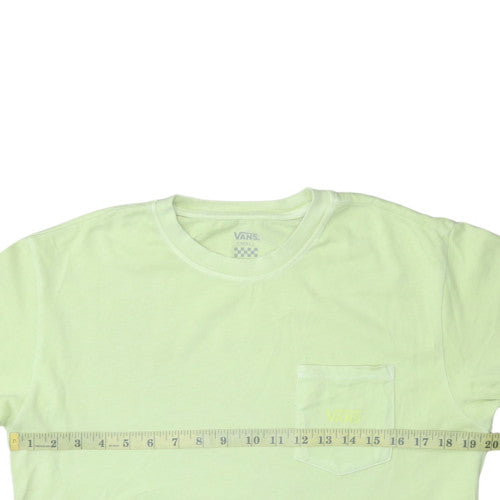 Vans Men's Green Small Crew Neck Cotton T-Shirt with Pocket