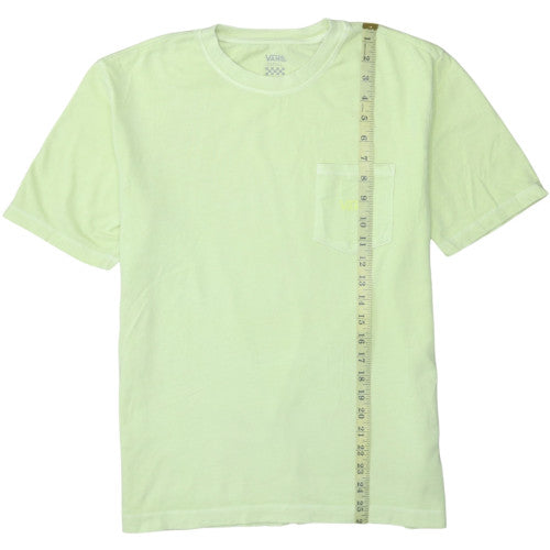 Vans Men's Green Small Crew Neck Cotton T-Shirt with Pocket