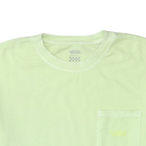 Vans Men's Green Small Crew Neck Cotton T-Shirt with Pocket