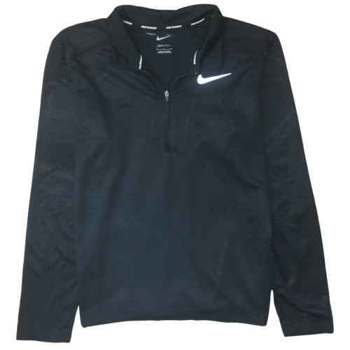 Nike Men's Black Dri-FIT 1/4 Zip Running Top Size S