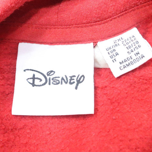 Disney Women’s Red Hoodie 2XL Mickey & Pluto Pullover Cotton Blend