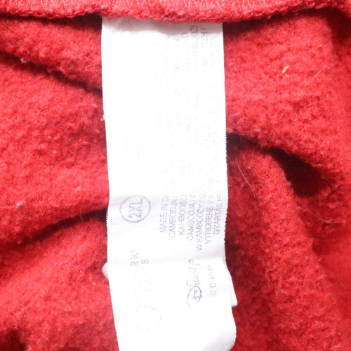 Disney Women’s Red Hoodie 2XL Mickey & Pluto Pullover Cotton Blend