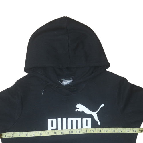 Puma Women Black Pullover Hoodie Size 12 Logo Print Casual