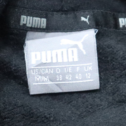 Puma Women Black Pullover Hoodie Size 12 Logo Print Casual