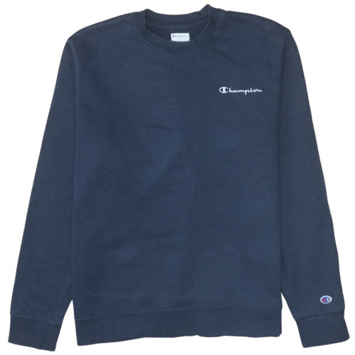 Champion Men's Navy Blue Crew Neck Sweatshirt L Cotton Blend