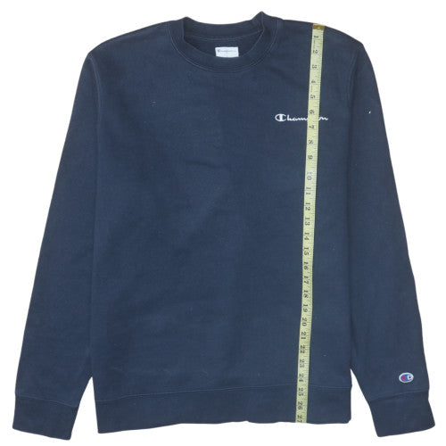 Champion Men's Navy Blue Crew Neck Sweatshirt L Cotton Blend