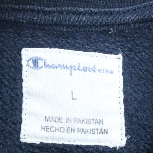 Champion Men's Navy Blue Crew Neck Sweatshirt L Cotton Blend