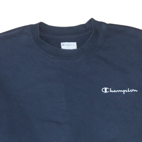 Champion Men's Navy Blue Crew Neck Sweatshirt L Cotton Blend