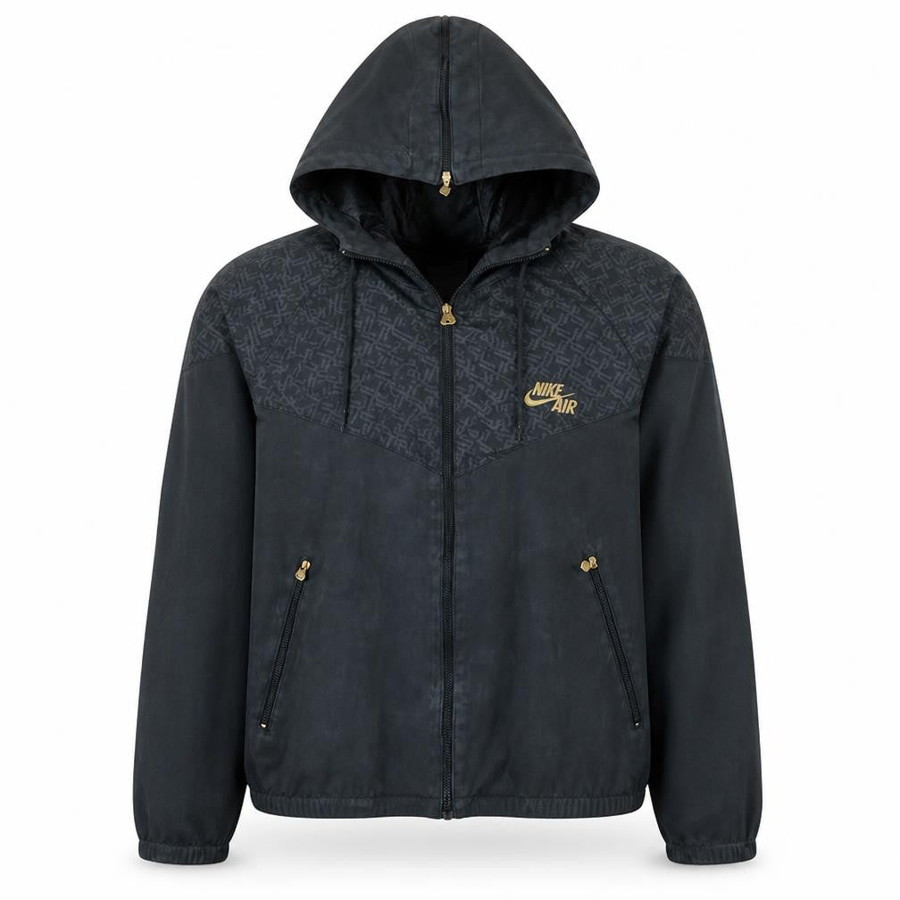Front view of Nike Air Women's Black Full Zip Hooded Sweatshirt, size M
